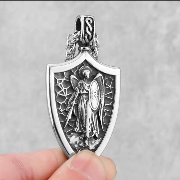 Archangel St Michael Pendant Necklace Protect Us birthday Valentine's Catholic